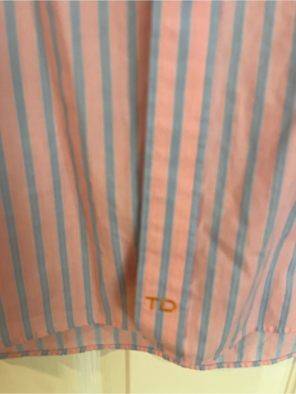 Thomas Dean Pink Cotton Stripe Contrasted Cuffs Xl Old Money Preppy View 4